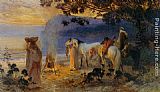 Frederick Arthur Bridgman Famous Paintings - On The Coastline